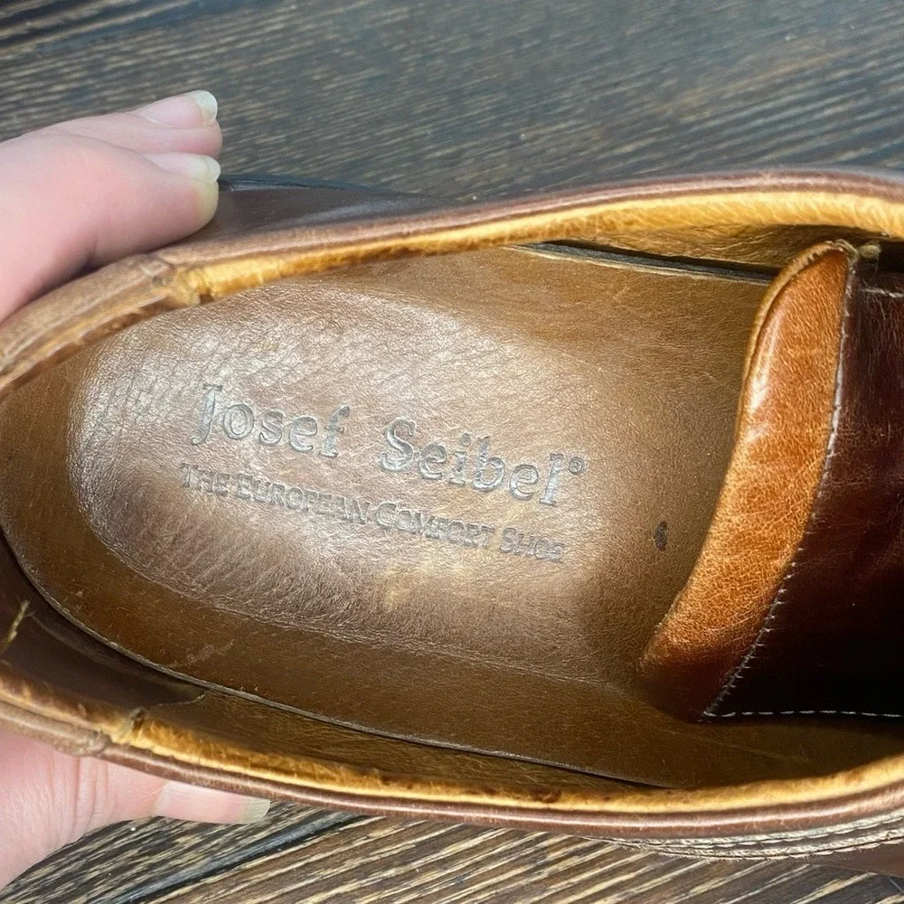 JOSEF SEIBEL LEATHER MENS SZ 47/13 DRESS SHOE OFFICE CHURCH CLASSIC RUBBER SOLE‎